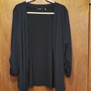 IMAN Lightweight Open-Front Navy Cardigan